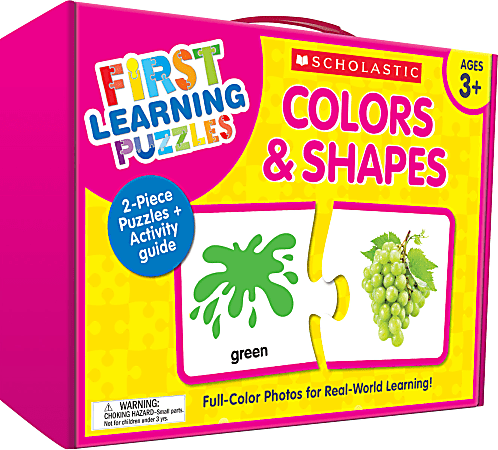 Scholastic First Learning Colors & Shapes Puzzles, Pre-K, Pack Of 24 Puzzles