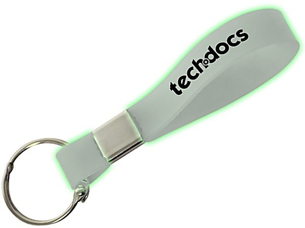 Custom Promotional Key Chain, 3-5/8&rdquo; x 1/2&rdquo;, Nite Glow