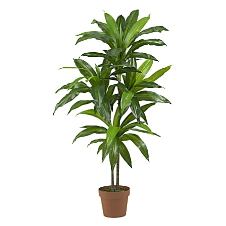 Nearly Natural 43"H Real-Touch Silk Dracaena Plant With Pot, Green