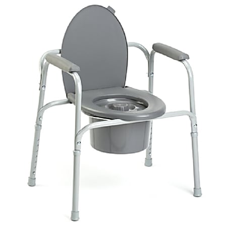 Invacare® All-In-One Aluminum Commode, 36"H x 24 1/4"W x 18 1/4"D, Gray