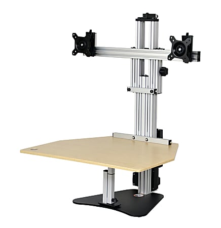 Ergo Desktop Electric Kangaroo Elite Stand, 27 1/2"H x 28"W x 28"D, Maple, Standard Delivery