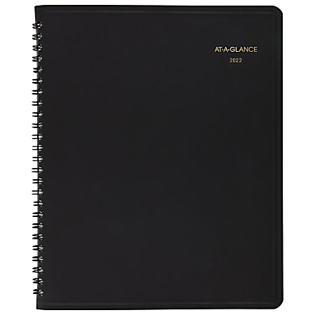 AT-A-GLANCE® Monthly Planner, 8" x 10", Black, January To December 2022, 7013005