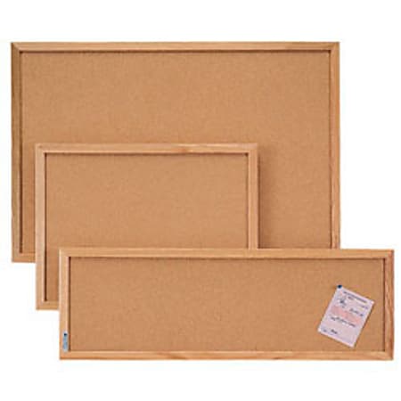 Quartet® Natural Cork Bulletin Board With Oak Frame, 23" x 35"