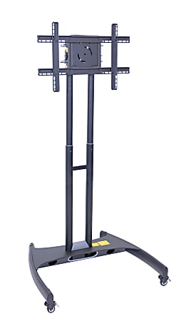 H. Wilson FP2000 Series Flat-Panel Mobile TV Stand With Mount For TVs Up To 60", 62 1/2"H x 32 3/4"W x 28 3/4"D, Black