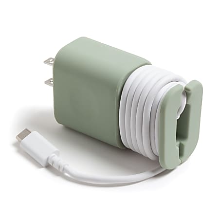 U Brands® Silicone Charger Adapter Wrap, 1/8", Matcha Green, 7149U06-24