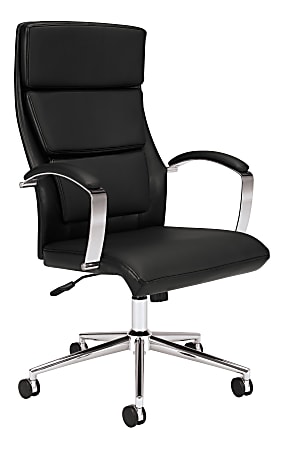 HON® Ergonomic Bonded Leather High-Back Chair, Black