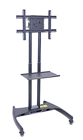 H. Wilson FP2500 Series Flat-Panel Mobile TV Stand With Mount For TVs Up to 60", 62 1/2"H x 32 3/4"W x 28 3/4"D, Black