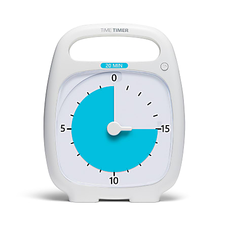 Time Timer PLUS Timer, 20 Minutes, White