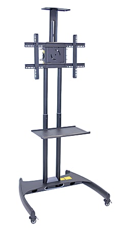 H. Wilson FP2750 Series Flat-Panel Mobile TV Stand With Mount For TVs Up to 60", 62 1/2"H x 32 3/4"W x 28 3/4"D, Black
