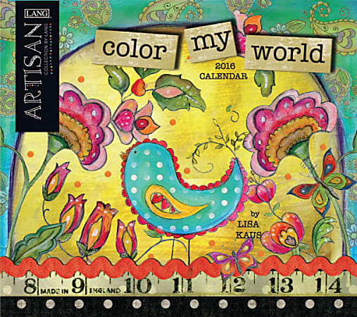 LANG Monthly Wall Calendar, 13 3/8" x 12", Color My World, January-December 2016