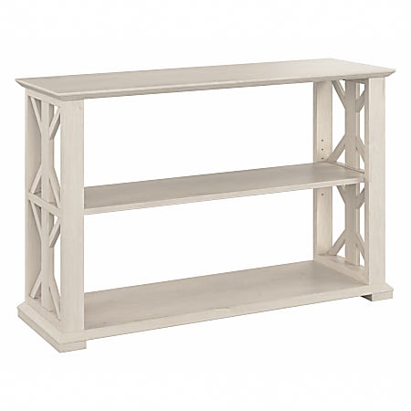 Bush® Furniture Homestead Console Table With Shelves, Linen White Oak, Standard Delivery