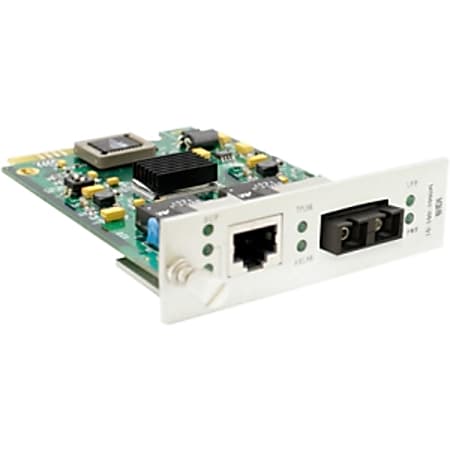 AddOn 10/100Base-TX(RJ-45) to 100Base-FX(SC) MMF 1310nm 2km Media Converter Card for our rack or standalone Systems