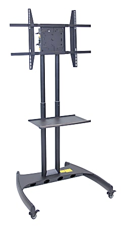 H. Wilson FP3500 Series Flat-Panel Mobile TV Stand With Rotating Mount For TVs Up To 60", 62 1/2"H x 32 3/4"W x 28 3/4"D, Black