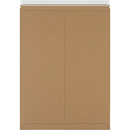 Office Depot® Brand 18" x 24" Self-Seal Stayflats Plus Mailers, Kraft, Case Of 50 Mailers