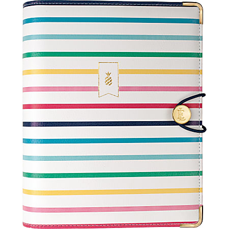 2025 Simplified by Emily Ley for AT-A-GLANCE® Weekly/Monthly Organizer Set, Desk Size, Happy Stripe, January to December