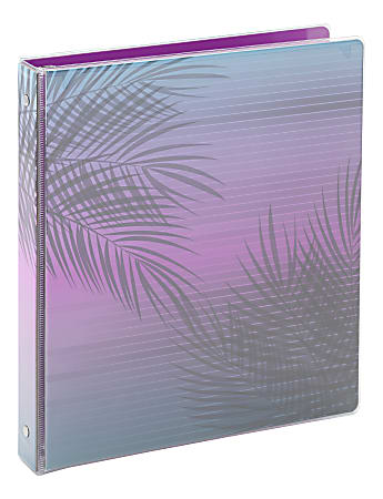 Office Depot&reg; Brand Fashion 3-Ring Binder, 1" Round Rings, Palms