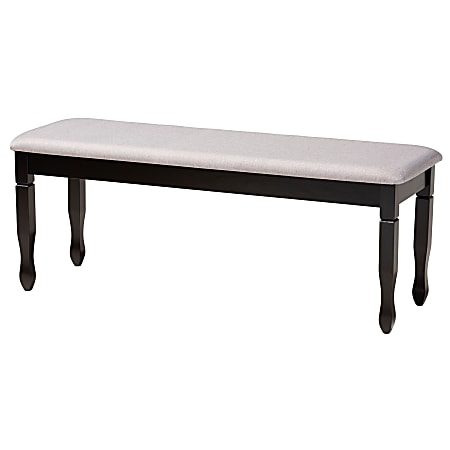 Baxton Studio Corey Dining Bench, Gray/Dark Brown