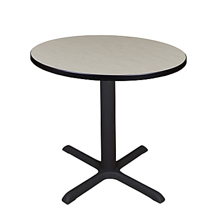 Regency Cain Round X-Base Breakroom Table, 29”H x 30”W x 30”D, Maple/Black