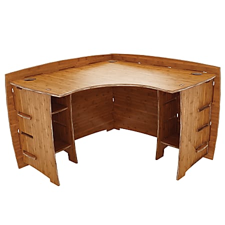 Legare Sustainable™ Bamboo 47" x 47" Corner Desk, Carbonized Amber