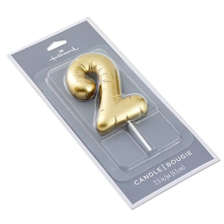 Hallmark "2" Metallic Gold Balloon Candle