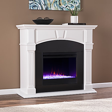 SEI Furniture Altonette Color-Changing Electric Fireplace, 42-1/2”H x 48”W x 15-3/4”D, White