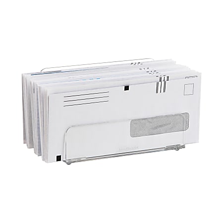 Mind Reader Acrylic 3-Tier Desktop Mail Sorter, 4"H x 4"W x 7"D, Clear