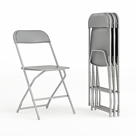 Flash Furniture Hercules Series Folding Chairs Gray Pack Of 4