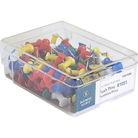 OIC Giant Pushpins Assorted Colors Pack Of 12 - Office Depot
