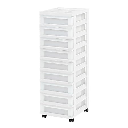 Iris Mini Chest, 9 Drawers, 49 Qt, White