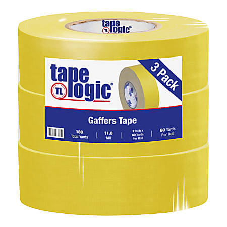 Tape Logic® Gaffers Tape, 2" x 60 Yd., Yellow, Case Of 3