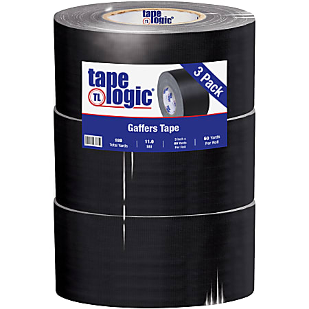 Tape Logic® Gaffers Tape, 3" x 60 Yd., Black, Case Of 3