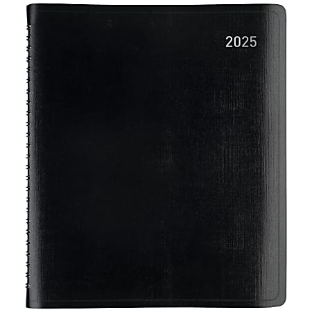 2025 Office Depot Weekly/Monthly Appointment Book Planner, 7" x 9", Black, January To December, OD711600