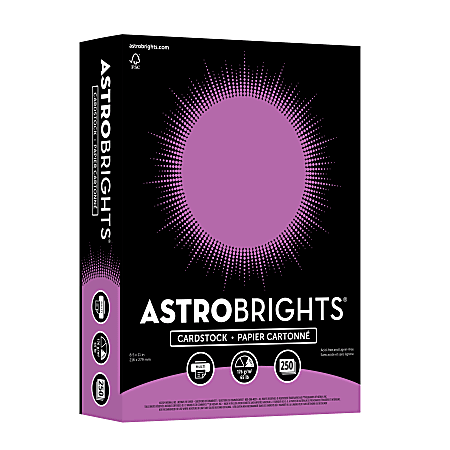 Astrobrights Color Cardstock, 8-1/2" x 11", Planetary Purple, Total Qty 250
