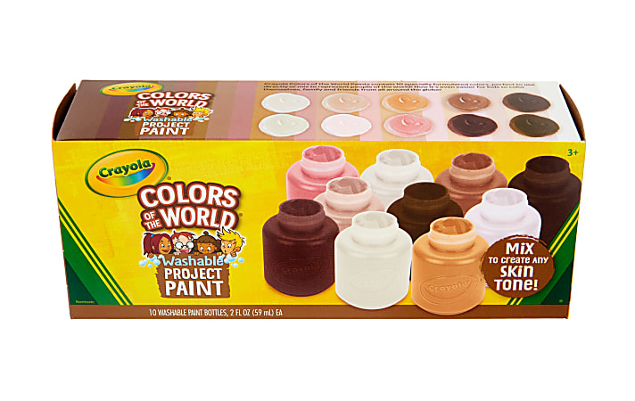 Crayola® Colors of The World Washable Paint, 2 Oz, Pack Of 10 Bottles