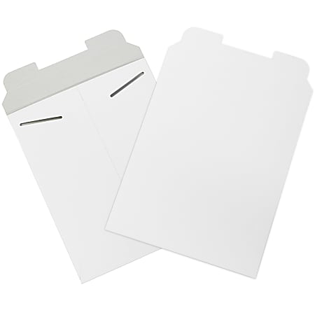 Office Depot® Brand Stayflats® Mailers, 9 3/4" x 12 1/4", White, Pack of 100 