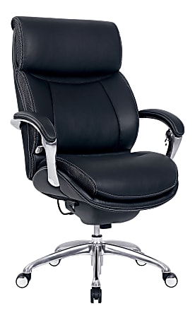 Serta® iComfort i5000 Ergonomic Bonded Leather High-Back Executive Chair, Onyx Black/Silver