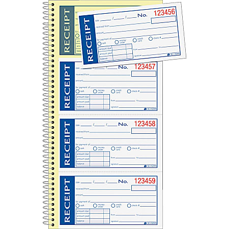 Adams Write N Stick Receipt Book 5 14 x 11 2 Part Book Of