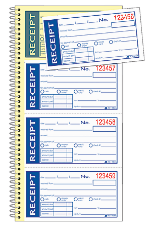 Adams® Write N' Stick Receipt Book, 5 1/4" x 11", 2-Part, Book Of 200 Sets