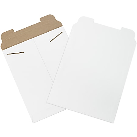 Partners Brand Stayflats® Flat Mailers, 11" x 13 1/2", White, Pack of 100