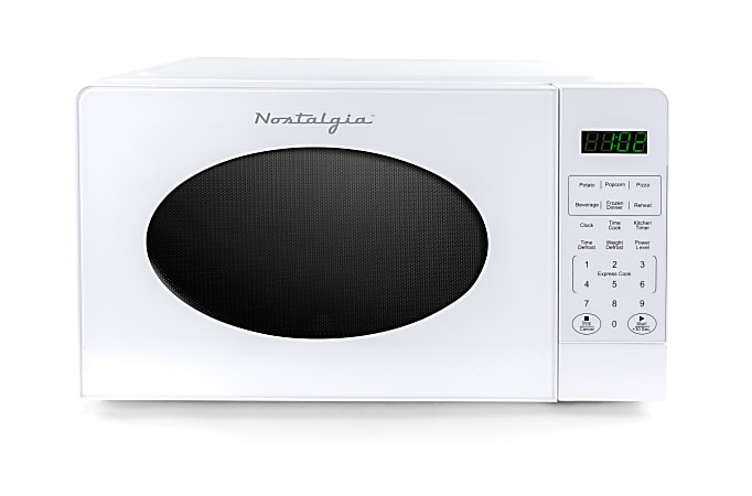 Nostalgia Retro Countertop Microwave Oven, 0.7 Cu. Ft., White