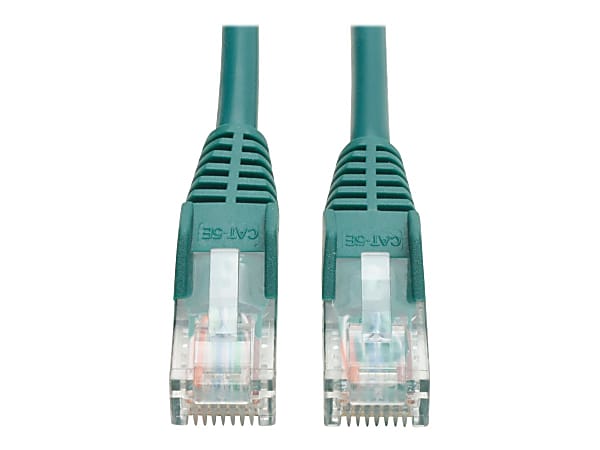 Eaton Tripp Lite Series Cat5e 350 MHz Snagless Molded (UTP) Ethernet Cable (RJ45 M/M), PoE - Green, 50 ft. (15.24 m) - Patch cable - RJ-45 (M) to RJ-45 (M) - 50 ft - UTP - CAT 5e - molded, snagless, solid - green
