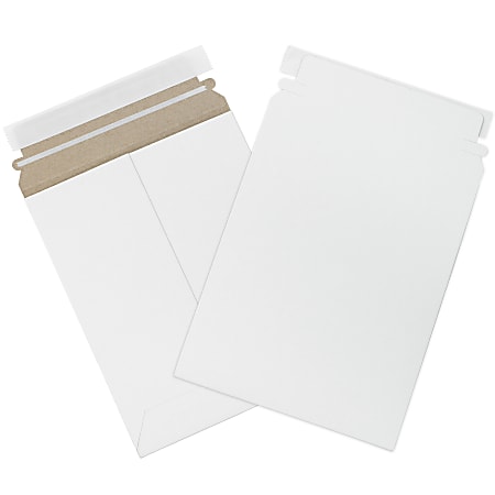Partners Brand Self-Seal Stayflats® Plus Express Pouch Mailers, 7" x 9", White Pack of 100