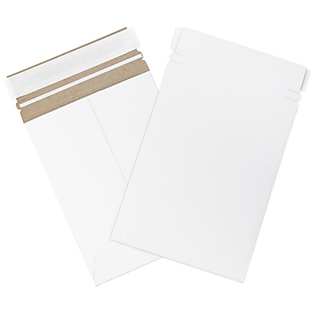 Office Depot® Brand Self-Seal Stayflats® Plus Mailers, 6" x 8", White, Pack of 100 