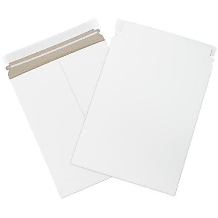 Office Depot® Brand Self-Seal Stayflats® Plus Mailers, 9" x 11 1/2", White, Pack of 100 