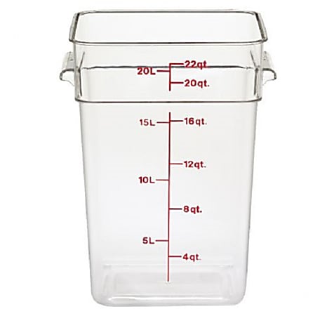 Cambro Square Food Storage Containers, 22-Quart, Clear, Pack Of 6 Containers