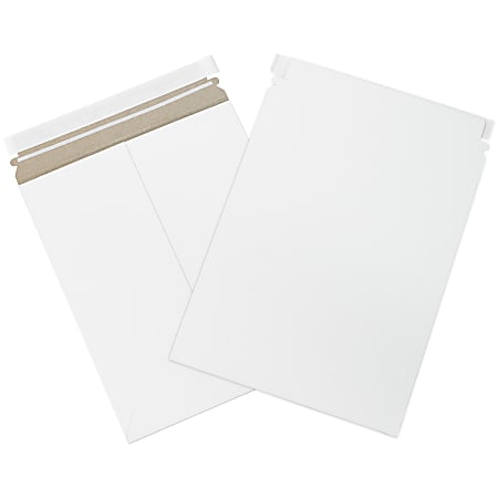 Partners Brand Self-Seal Stayflats® Plus Express Pouch Mailers, 9 3/4" x 12 1/4", White, Pack of 100