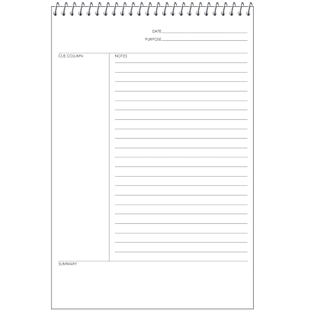 TOPS™ FocusNotes™ Top-Wire Notebook, 8 1/2" x 11", 70 Sheets, Blue/White