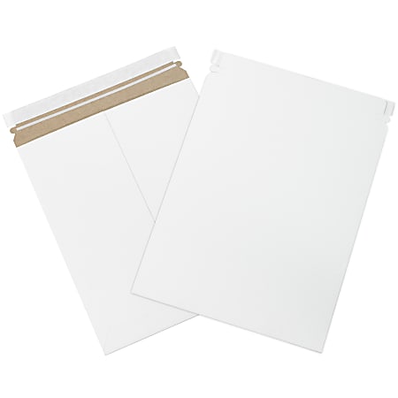 Partners Brand Self-Seal Stayflats&reg; Plus Express Pouch Mailers, 11" x 13 1/2", White, Pack of 100