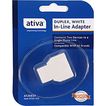 Ativa® Duplex In-Line Adaptor, White