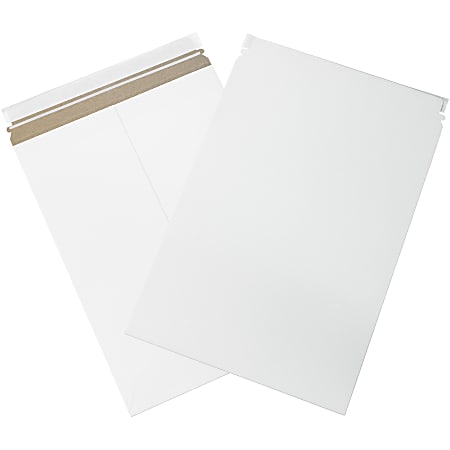 Office Depot® Brand Self-Seal Stayflats® Plus Mailers, 13" x 18", White, Pack of 100 